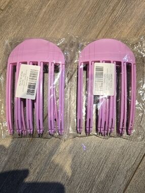 Set of 2 Purple Plastic Hair Clip Comb Picks